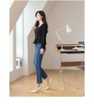 더보우 데님 밴딩 팬츠 - 시크라인 더보우 데님 밴딩 팬츠