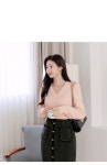 알렉시 프린지 패치 포켓 슬림 미디 스커트 - 시크라인 알렉시 프린지 패치 포켓 슬림 미디 스커트