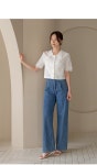 예니스 핀턱 데님 와이드 팬츠(기본,롱) - 시크라인 예니스 핀턱 데님 와이드 팬츠(기본,롱)