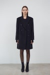 [C.KUSUN씨커슨]CASHMERE PEAKED COLLAR CLASSIC COAT - BLACK [W CONCEPT]