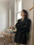 클로디 [당일배송] 오버핏 가죽 블레이저 카라 레더 자켓