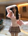 클라우드이모션 베버리즈 체크 플리츠 SK