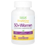 Super Nutrition, SimplyOne, 50세 이상 여성용 종합비타민 + 보조 허브, 와일드 베리, 츄어블 90정