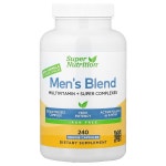 Super Nutrition, 남성용 종합비타민, 슈퍼 아답토젠, 녹색 채소, 향신료, 비타민A 함유 , 철분 무함유, 베지 캡슐 240정