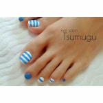 夏/フット/シンプル/ワンカラー/ボーダー - nail salon Tsumugu【ネイルサロン ツムグ】のネイルデザイン[No.6474915]｜ネイルブック