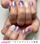 シンプル/シェル/ニュアンス/ミラー/オーロラ - nailcafewisteriaのネイルデザイン[No.6508775]｜ネイルブック