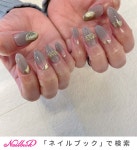 ハンド/ロング/グレー/ゴールド - LianS nail ViViD 岡山店【リアンスネイルヴィヴィッド】のネイルデザイン[No.6926632]｜ネイルブック