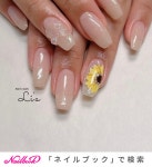 ひまわりネイル(ひまわり)/リボンのネイルデザイン｜ネイルブック