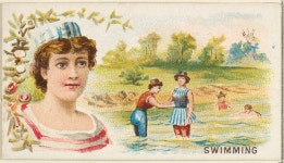 Issued by Goodwin & Company | Swimming, from the Games and Sports series (N165) for Old Judge Cigarettes | The Metropolitan... 