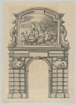 Melchior Tavernier - Triumphal arch, from Éloges et discours sur la triomphante réception du Roy en sa ville de Paris ... by... 