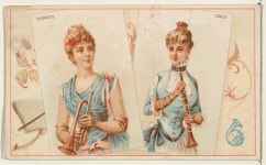 | Cornet and Oboe, from the Musical Instruments series (N121) issued by Duke Sons & Co. to promote Honest Long Cut Tobacco | The... 