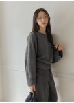 커먼유니크 모네즈 루즈 라운드 니트 (가을/간절기/겨울/가오리/아방핏/러블리/여리여리/데일리룩)