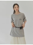 커먼유니크 로이니 박시 코튼 프린팅 1/2 티 (봄/간절기/여름/박스티/보이핏/라운드넥/캐주얼/데일리룩/캠퍼스룩)