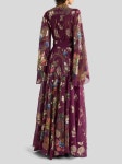 LONG SILK DRESS WITH PLACED FLORAL PAISLEY PRINT | Dresses | ETRO LONG SILK DRESS WITH PLACED FLORAL PAISLEY PRINT | ETRO