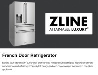 RFM-W-36 at Lowes.com ZLINE KITCHEN & BATH Counter-Depth 21.6-cu ft 4 -Door French Door Refrigerator with Ice Maker with Water... 