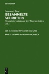 Gesammelte Schriften, Band 17 (III/Band 4), Metaphysik, Theil 1 | Walter de Gruyter - 교보문고