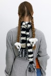 [댄싱그랜마]CURLY STRIPE MUFFLER : BLACK [W CONCEPT]