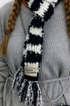 [댄싱그랜마]CURLY STRIPE MUFFLER : BLACK [W CONCEPT]