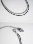 [링거피스][Unisex] Black and silver layered bracelet [W CONCEPT]