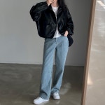 크림치즈마켓 [기획/투웨이] 흑임자 레더 라이더 자켓 - jk / 59000 -> 35400원