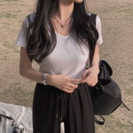 크림치즈마켓 [💖주문폭주💖/ 일부 당일출고!] 자체제작 #크치Made 답답하지 않은 브이넥, 삼육오 반팔 크롭티 반팔티 - t