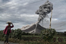 Video: Volcano Eruption at Indonesias Mount Sinabung Sends Ash and Hot Clouds of Gas Into the Air - Newsweek VIDEO: Volcano... 