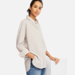 WOMEN Extra Fine Cotton Striped Long Sleeve Shirt - Shirts & Blouses - TOPS - WOMEN  | UNIQLO