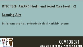 BTEC Health & Social Care Tech Award Component 1 Learning Aim B | Teaching Resources