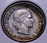1939 CH S0079 Switzerland 10 Rappen vintage DE PO-01