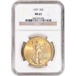 1927 US Gold $20 Saint-Gaudens Double Eagle - NGC MS63