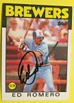 Ed Romero 1986 Topps #317 auto signed autograph Milwauk Ed Romero 1986 Topps #317 auto signed autograph Milwaukee Brewers