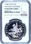 Haiti 1968 IC Silver 10 Gourdes Pieford General Toussai Haiti 1968 IC Silver 10 Gourdes Pieford General Toussaint LOverture NGC PF68