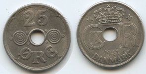 1941 G2858 Faroe Islands 25 Ore Km#5 Very Scarce Färöer 1941 G2858 Faroe Islands 25 Ore Km#5 Very Scarce Färöer Inseln Faeroe