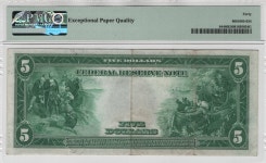 1914 $5 Federal Reserve Note Boston Fr.844 Burke / McAd 1914 $5 Federal Reserve Note Boston Fr.844 Burke / McAdoo PMG XF EF 40 EPQ