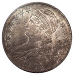 1808/7 50C Capped Bust Half Dollar PCGS AU58 (CAC) O-10 1808/7 50C Capped Bust Half Dollar PCGS AU58 (CAC) O-101