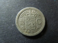 J1137 NETHERLANDS EAST INDIES 1913 SILVER 1/10 GULDEN H J1137 NETHERLANDS EAST INDIES 1913 SILVER 1/10 GULDEN HIGH GRADE