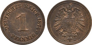 1 Pfennig 1874 D Germany empire