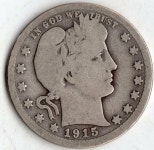 1915-S BARBER QUARTER