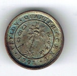 1901 Ceylon 1/4 Quarter Cent coin