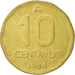 Argentina, 10 Centavos, 1986, VF(30-35), Brass, KM:98