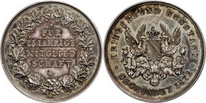 silver medal 1872 medal Germany vor 1900 Baden, silver  silver medal 1872 medal Germany vor 1900 Baden, silver (13, 97g, diameter... 