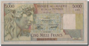 5000 Francs Tunesien Banknote, 1949-11-18, Km:27