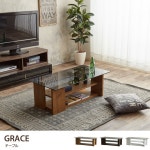 でもよろし ガラスセンターテーブル 木目調の通販 by A- shop｜ラクマ ローテーブル ナチュラル のあるガラ