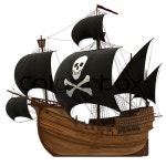 Pirate Ship. 3D Model On A White ... | Stock image | Colourbox