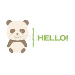 Vector cute brown panda character logo ... | Stock vector | Colourbox