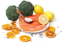 Raw salmon on a dish | Stock image | Colourbox