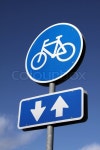 Cyclist road sign | Stock image | Colourbox