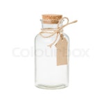 Empty vintage bottle with label and ... | Stock image | Colourbox
