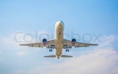 Landing of Plane with blue sky | Stock image | Colourbox