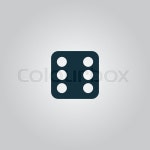 One dices - side with 6. Flat web icon ... | Stock vector | Colourbox